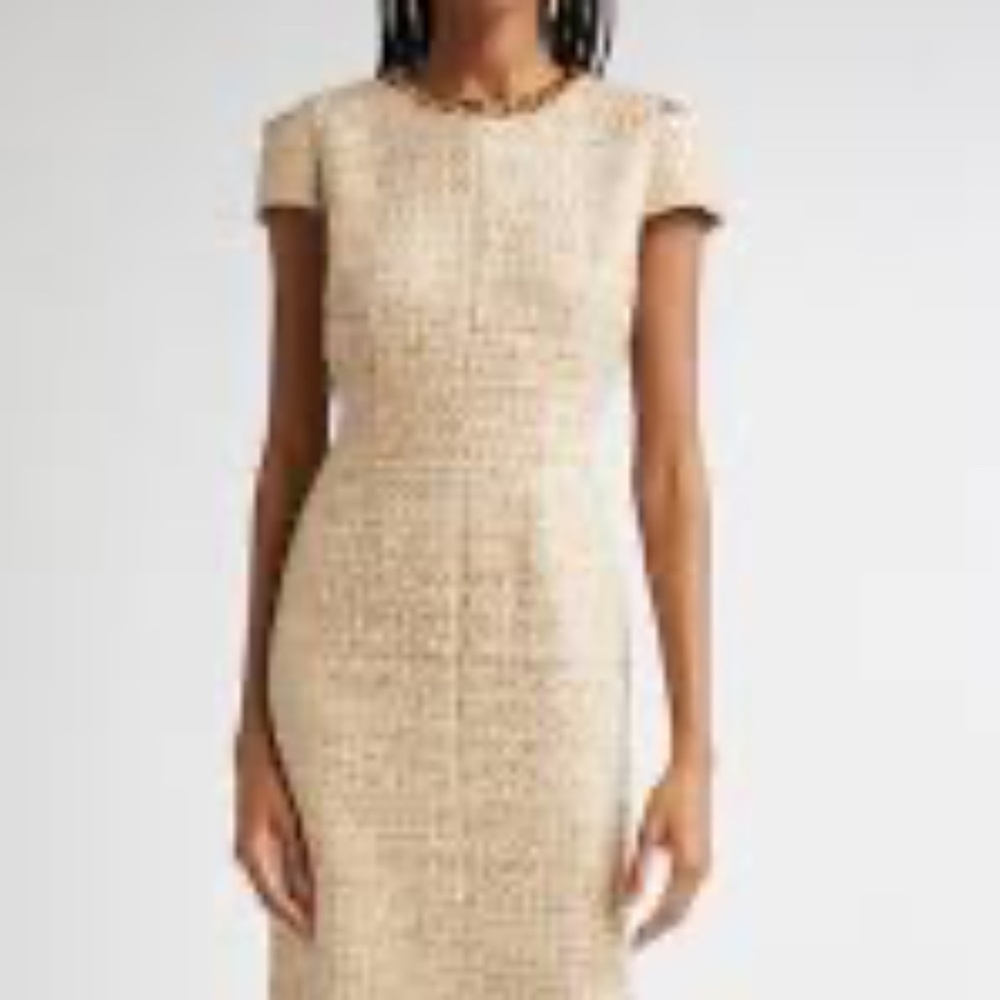 Boden Cream Textured Dress